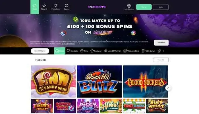 Cosmic Spins Casino Review Header
