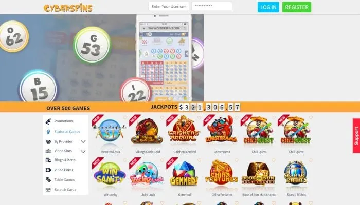 CyberSpins Casino Review Header