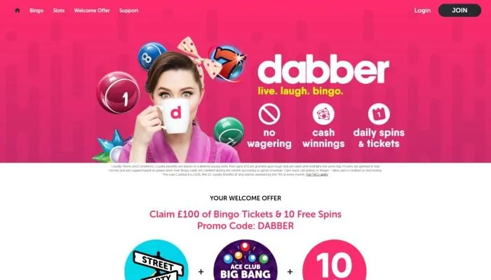 Dabber Bingo Casino Review Header