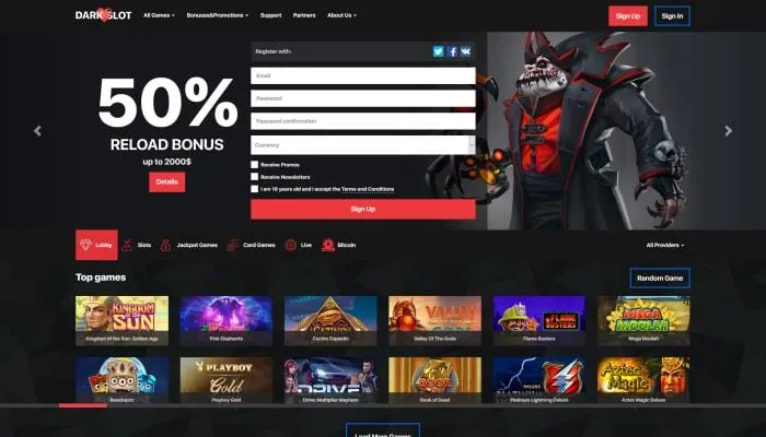 Darkslot Casino Review Header