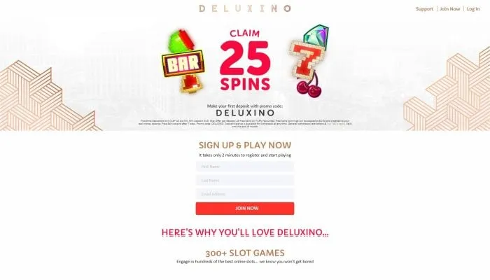 Deluxino Casino Review Header