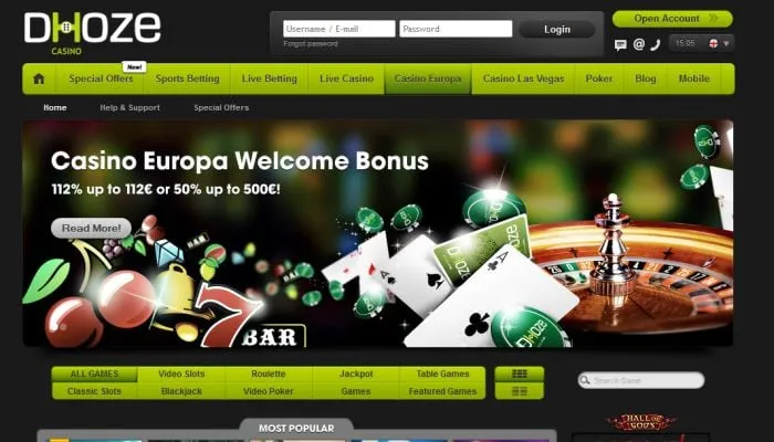 Dhoze Casino Review Header