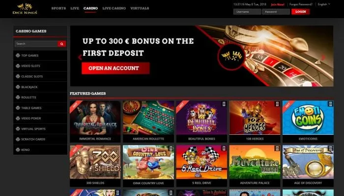 Dice Kings Casino Review Header