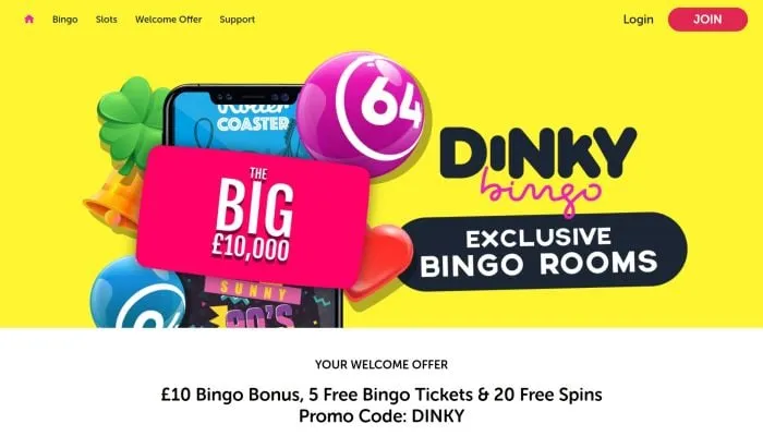 Dinky Bingo Casino Review Header