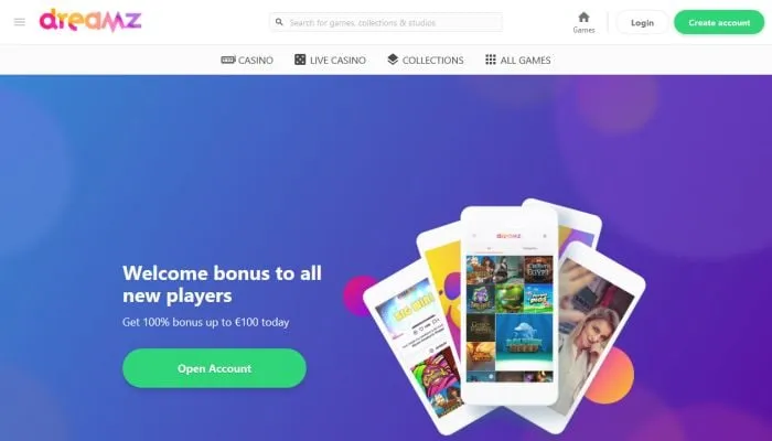 Dreamz Casino Review Header