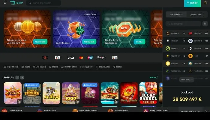 Drip Casino Review Header
