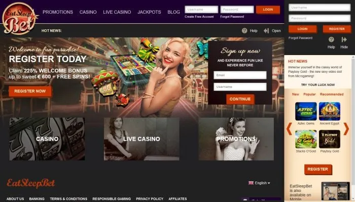 EatSleepBet Casino Review Header