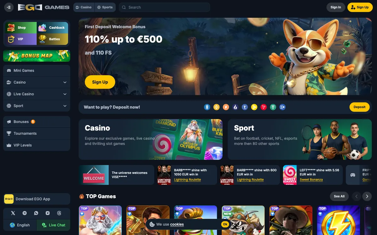 EgoGames Casino Review Header