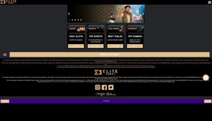Elite24bet Casino Review Header