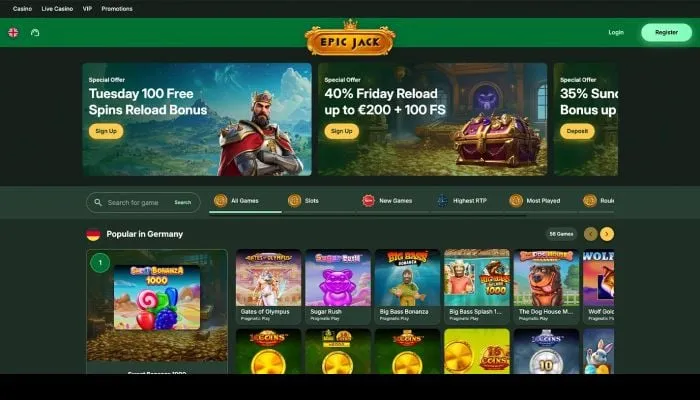 EpicJack Casino Review Header