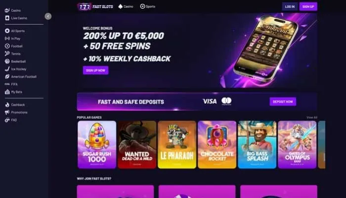 Fast Slots Casino Review Header