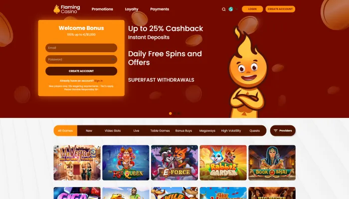 Flaming Casino Review Header