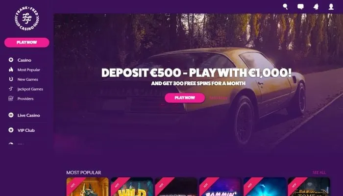 Frank & Fred Casino Review Header