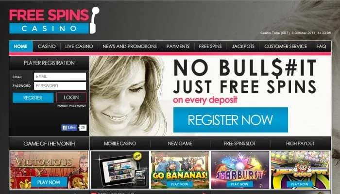 Free Spins Casino Review Header