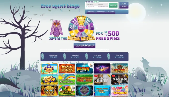 Free Spirit Bingo Casino Review Header