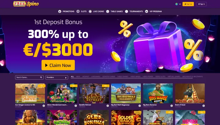 Freespino Casino Review Header