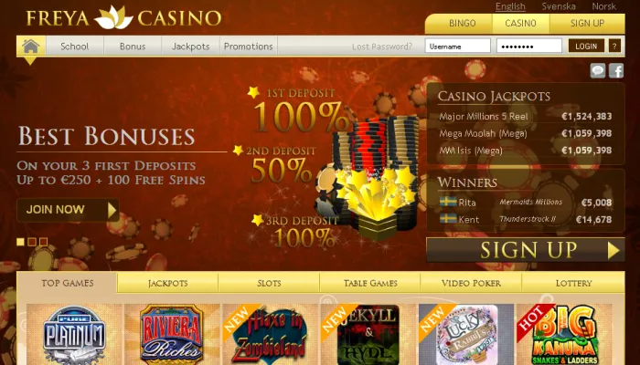 Freya Casino Review Header