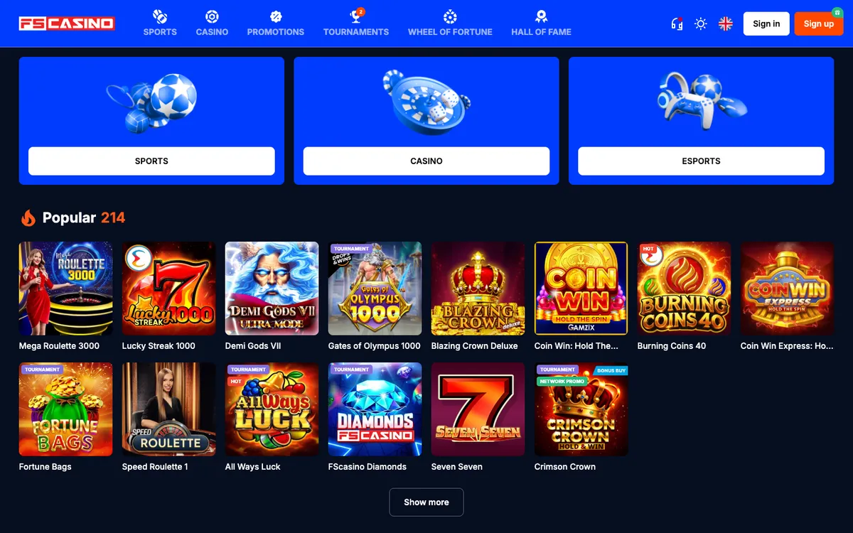 FS Casino Review Header