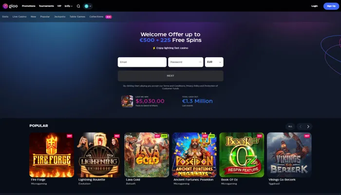 Gioo Casino Review Header