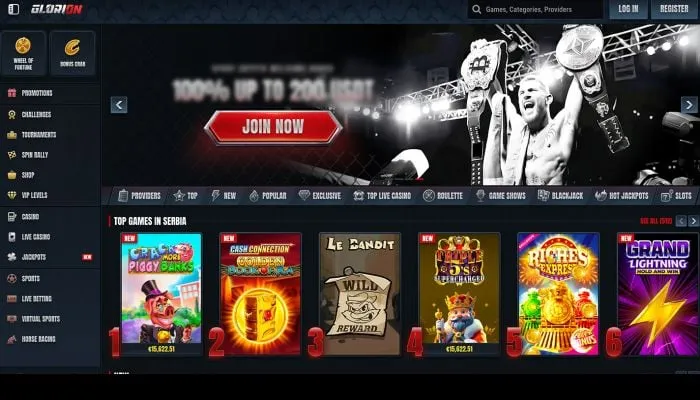 Glorion Casino Review Header