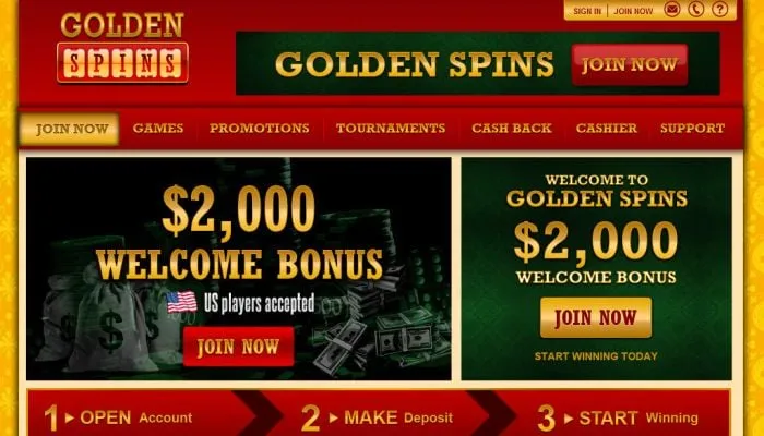 Golden Spins Casino Review Header