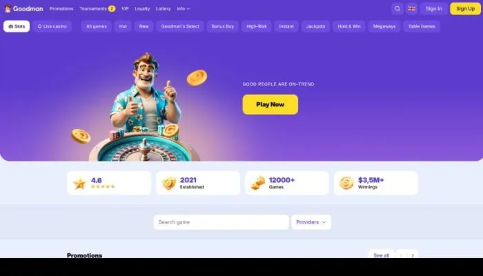 Goodman Casino Review Header