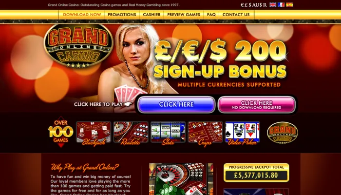 Grand Online Casino Review Header