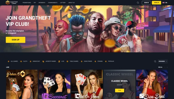 Grand Theft Casino Review Header