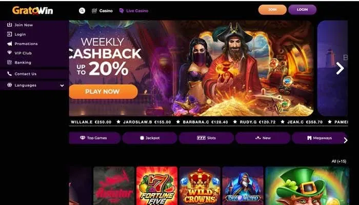 GratoWin Casino Review Header