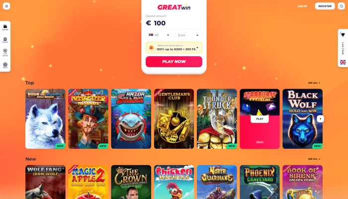 GreatWin Casino Review Header