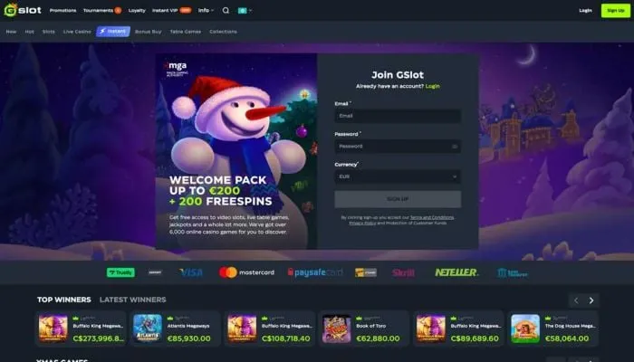 Gslot Casino Review Header