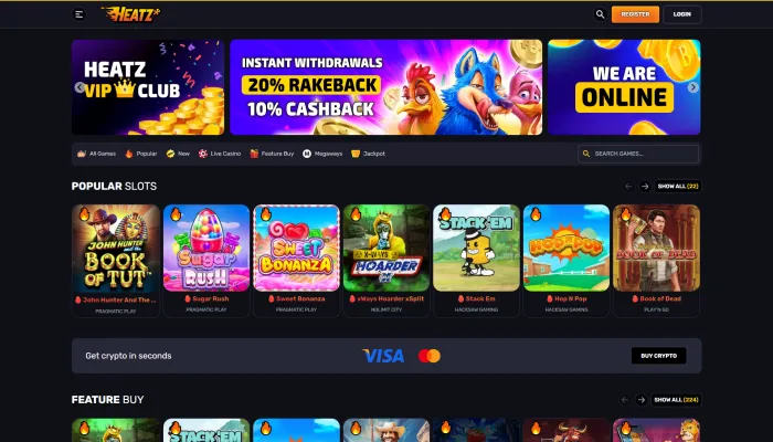 Heatz Casino Review Header