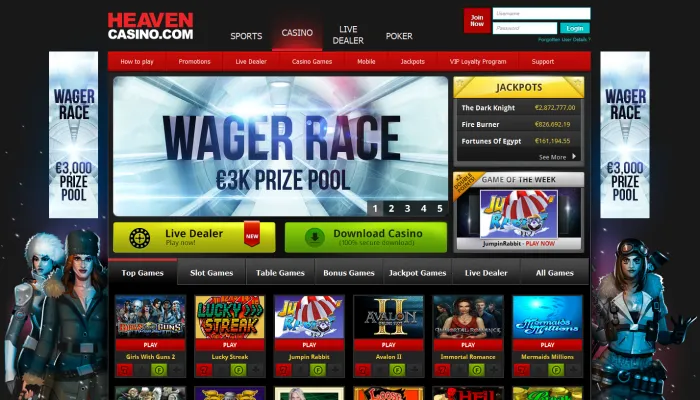 Heaven Casino Review Header