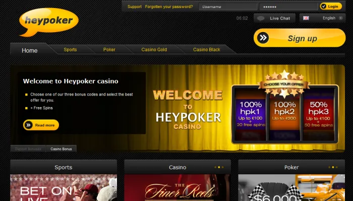Heypoker Casino Review Header