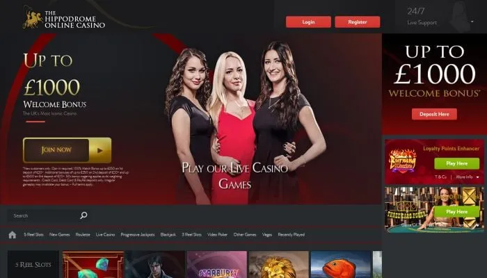 Hippodrome Online Casino Review Header