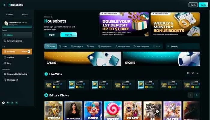 Housebets Casino Review Header