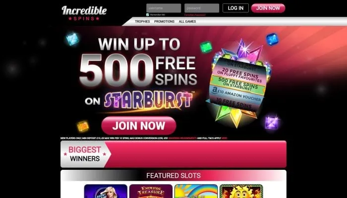 Incredible Spins Casino Review Header