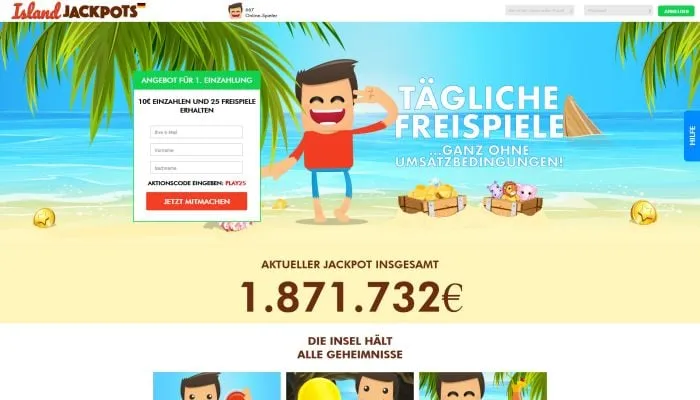 Island Jackpots Casino Germany Review Header