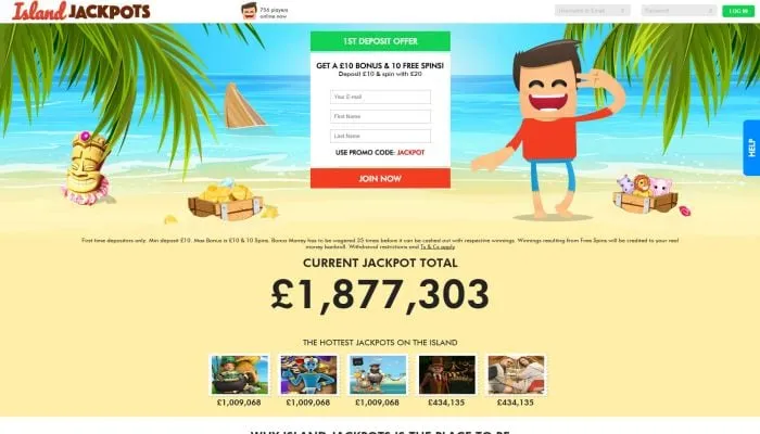 Island Jackpots Casino Review Header