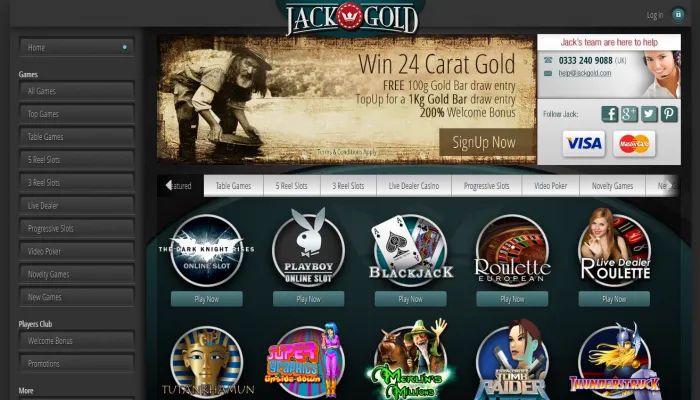 Jack Gold Casino Review Header