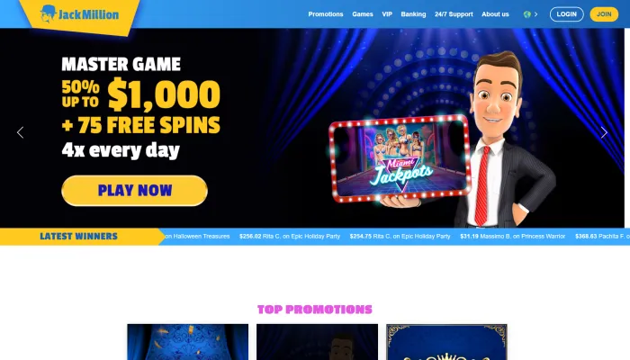 JackMillion Casino Review Header