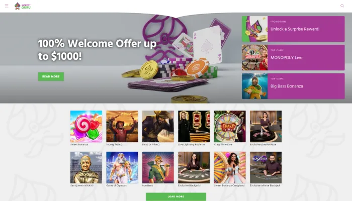 Jackpot Guru Casino Review Header
