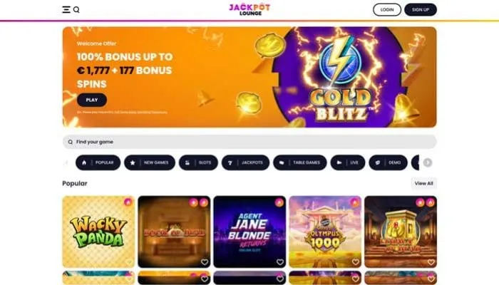 Jackpot Lounge Casino Review Header