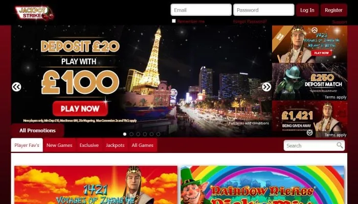Jackpot Strike Casino Review Header