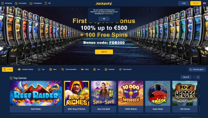 Jackpoty Casino Review Header