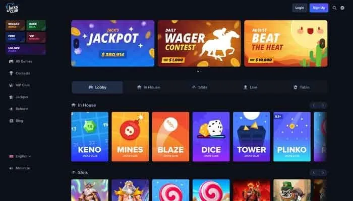 Jacks Club Casino Review Header