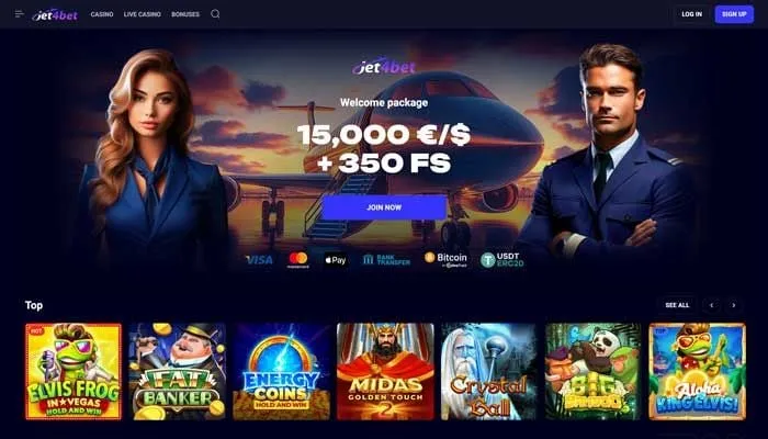 Jet4bet Casino Review Header