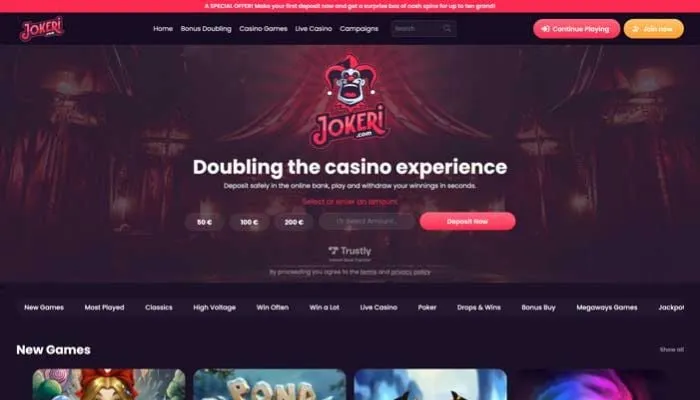 Jokeri Casino Review Header