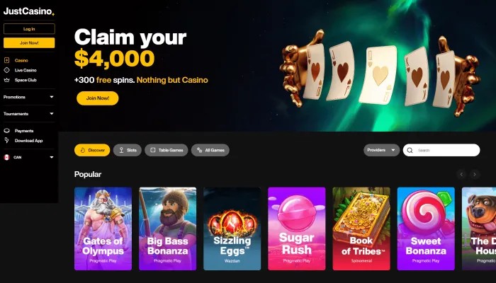 JustCasino Review Header
