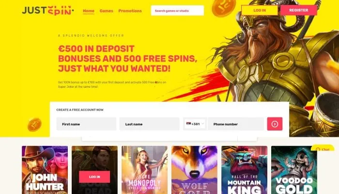 Justspin Casino Review Header